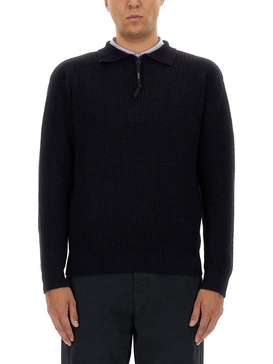 WOOL SWEATER WITH HALF ZIPPER