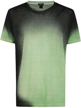Avant Toi Hand Panted Linen Jersey T-Shirt With Short Sleeves Clothing