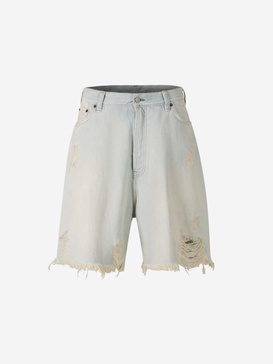 Acne Studios Frayed Denim Bermuda Shorts