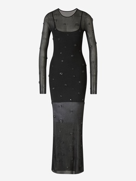 Alexander Wang Semi-Transparent Gems Midi Dress