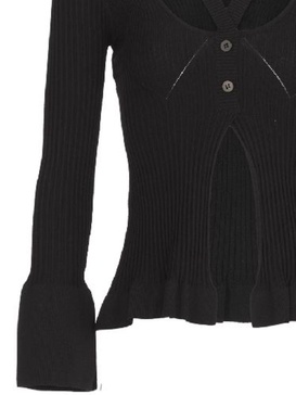 Andreādamo Ribbed-Knit Cardigan With Double Layers Clothing