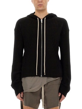 COTTON KNIT SWEATSHIRT WITH HOOD AND ZIPPER