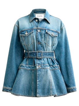Alaïa Denim Peplum Jacket Clothing
