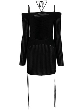 Andreādamo Knit Ribbed Mini Dress