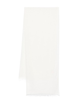 Faliero Sarti White Dianetta Scarf In Cashmere And Silk
