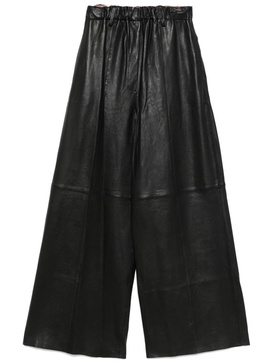 Alysi Leather Wide-Leg Trousers