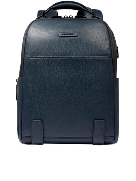 Piquadro Leather Backpack With Pc Holder 14" Bags