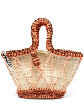 Alémais Rose Macrame Cord Medium Basket Bags