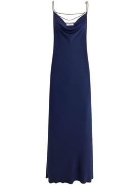 Rabanne Blue Long Dress With Chain