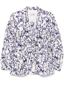 Alberto Biani Printed Silk Double-Breasted Jacket