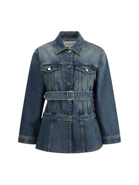 Alaïa Women Peplum Denim Jacket