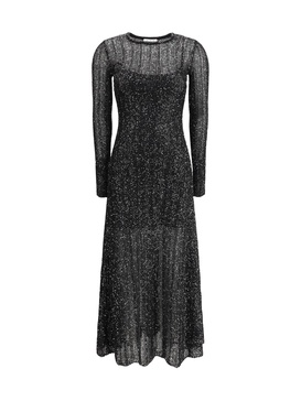 Alaïa Women Sequin-Embellished Long Knit Dress