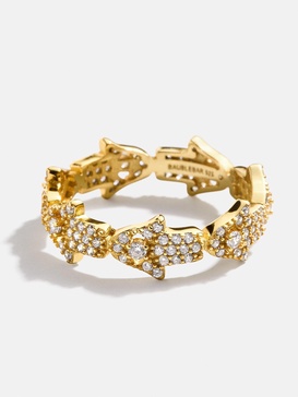 18K Gold Hamsa Pavé Ring