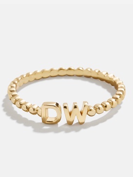 18K Gold Double Initial Custom Ring