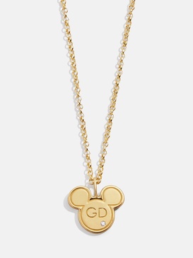 Mickey Mouse Disney 18K Gold Plated Sterling Silver Initial Pendant Necklace