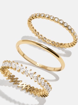 18K Gold Willow Ring Set