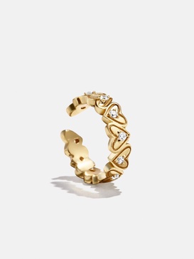 18K Gold Heart Ear Cuff
