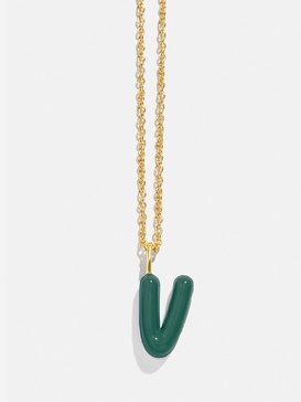 Mini Bubble Initial Enamel Necklace