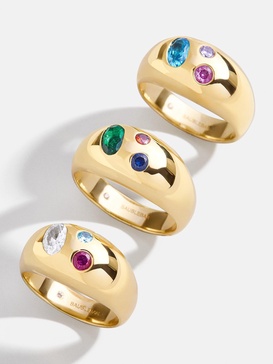 18K Gold Custom Birthstone Ring