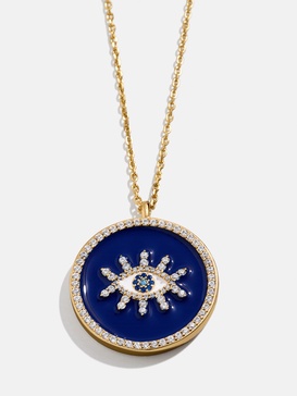 18K Gold Evil Eye Reversible Pendant Necklace
