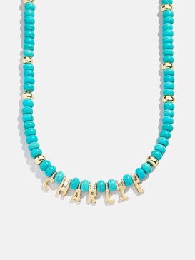 Custom Semi-Precious Nameplate Necklace