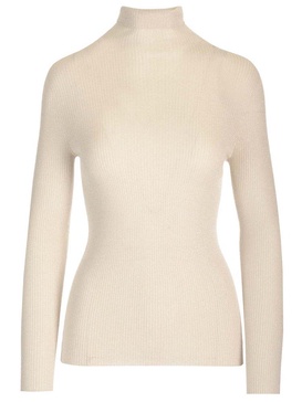 Ribbed Lurex Turtleneck