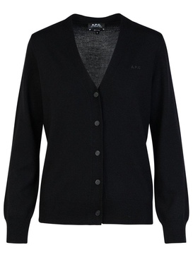 Logo Embroidered Knit Cardigan