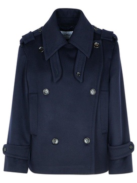 Max Mara 'Laveno' Blue Wool Blend Coat Women