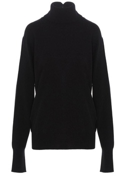 High-neck Plain Knit Sweater