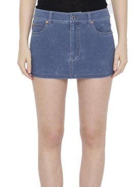 Miniskirt In Denim Trompe-L'Oeil