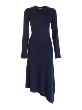 Asymmetrical dress in blue