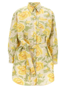 Peonies Kimono Sleeve Dresses Multicolor