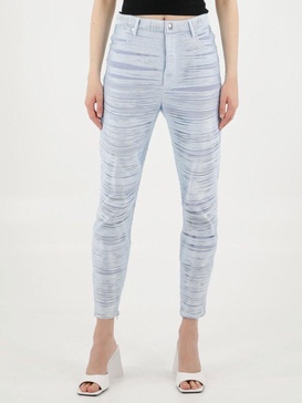 Power Mesh Fringed Pants