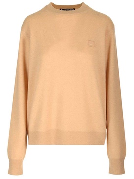 Face Logo Patch Crewneck Sweater