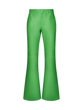High-waisted Leather Bootcut Trousers