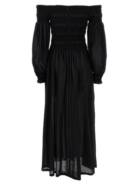 Manu off-shoulder virgin wool maxi dress