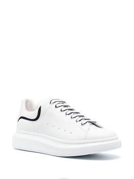 White Leather Sneakers With White Leather Heel