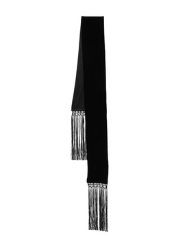 Velvet scarf with fringes