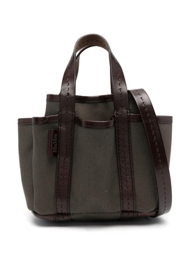 Giardiniera Mini canvas and leather tote bag