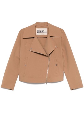 Camel brown jacket with spread collar
