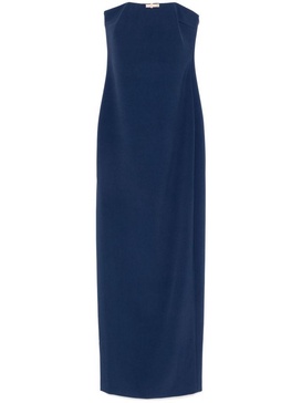 Sheath long dress in navy blue