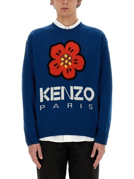 WOOL SWEATER WITH BOKE FLOWER EMBROIDERY