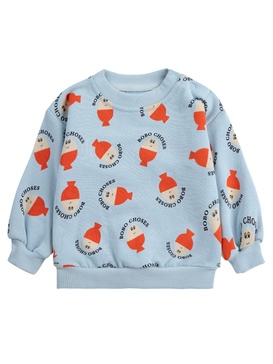 "MORNING EGG" SWEATSHIRT WITH ALL-OVER PRINT