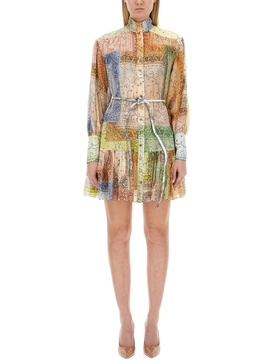 COTTON MINI DRESS WITH PRINT