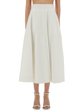 ORGANIC COTTON GABARDINE LONG FLARED SKIRT