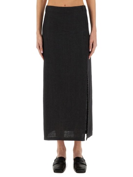 DELAVE LINEN SKIRT WITH SLIT