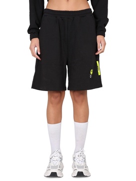 COTTON FLEECE BERMUDA WITH LOGO PRINT