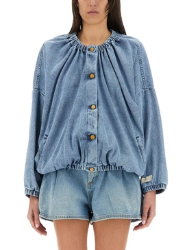 COTTON DENIM BOMBER JACKET
