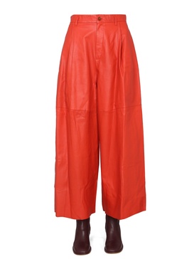 WIDE LEATHER PANTS