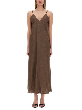 "MICRO STRIPES" NECKLINE DRESS
